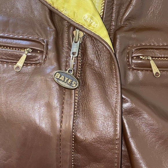 Bates Leather Motorcycle Jacket Size 42 - Picture 11 of 13